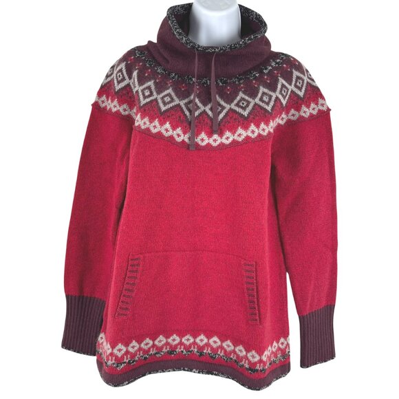 Eddie Bauer Sweaters - Eddie Bauer Fair Isle Sweater Womens Large Cowl Neck Wool Blend NWOWT FS-1516